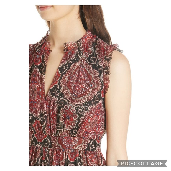 Kate Spade Black Multi Gold Metallic Medallion Print Print Dress Size 4 - Picture 3 of 14